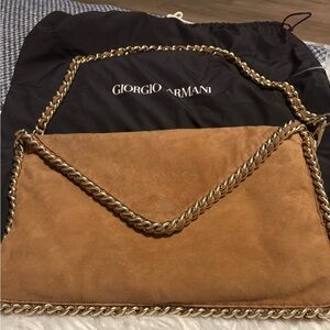 Giorgio Armani vintage suede shoulder bag RARE